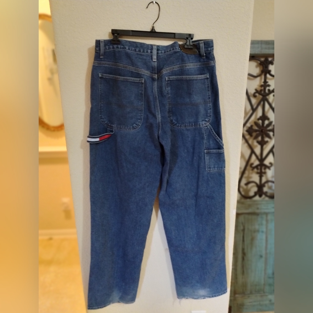 Tommy Hilfiger Jeans Wide Leg Baggy Carpenter Men’s 34 x 34 Cotton Vintage Flag